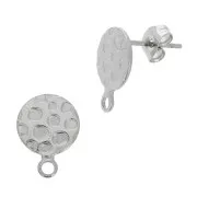 Ganchos pendientes disco 10 mm con una anilla cerrada Acero inox 304L x2