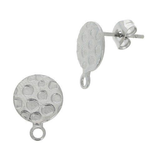 Ganchos pendientes disco 10 mm con una anilla cerrada Acero inox 304L x2