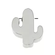 Cuenta pasante - Cuenta cactus 10x8 mm para cordón 1.5 mm - Acero inoxidable x1