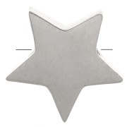 Cuenta pasante - Cuenta estrella 8 mm para cordón 1.8 mm - Acero inoxidable x1