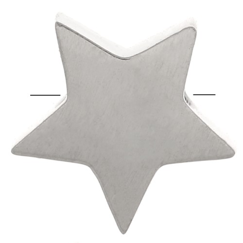 Cuenta pasante - Cuenta estrella 8 mm para cordón 1.8 mm - Acero inoxidable x1