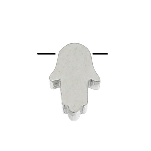 Cuenta pasante Cuenta mano Fatma 8x5.5 mm para cordón 1.5 mm Acero inoxidable x1