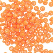 Surdido de 200 cuentas letras redondas alfabeto 7 mm Orange - Blanco