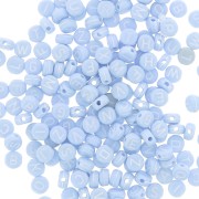 Surdido de 200 cuentas letras redondas alfabeto 7 mm Bleu pastel - Blanco|raw }}