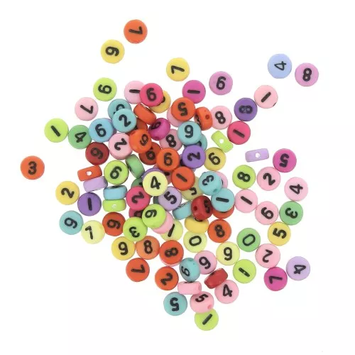 Surdido de 100 cuentas letras redondas alfabeto 7 mm Negro - Multicolore