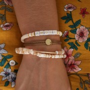 Surtido de 200 cuentas letras alfabeto cubos 6 mm - Blanco - Plateado