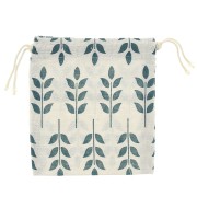 Bolsas de lino motivo hojas para regalo joyas 145x160 mm Beige - Verdex2