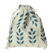 Bolsas de lino motivo hojas para regalo joyas 145x160 mm Beige - Verdex2