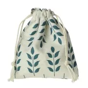 Bolsas de lino motivo hojas para regalo joyas 145x160 mm Beige - Verdex2