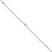 Cadena eslabón forcat con cuentas redondas facetadas 2 mm(1x2) Plata 925 x50cm