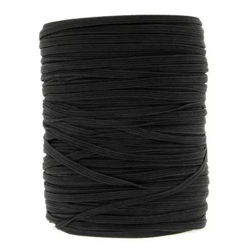 Elástico plano 4 mm Negro x 200 m