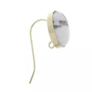 Ganchos pendientes ovalados para cabuchón 14x10mm anilla abierta Gold Filled x2