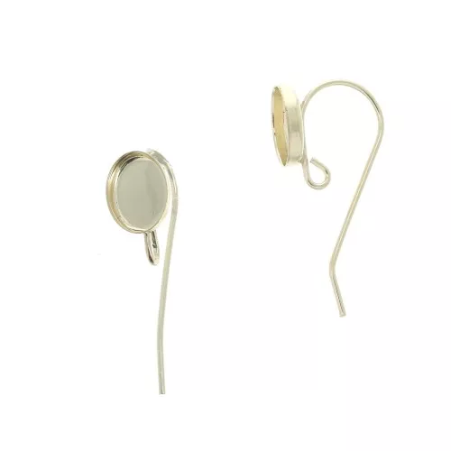 Ganchos pendientes ovalados para cabuchón 8x6 mm - anilla abierta- Gold Filled x2