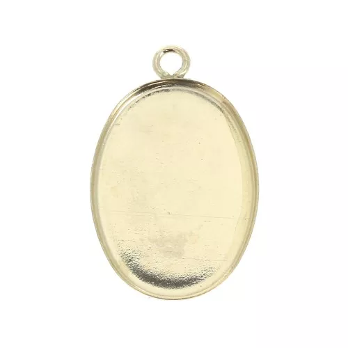 Colgante ovalado para cabuchón fondo plano 18x13 mm - Gold Filled x1