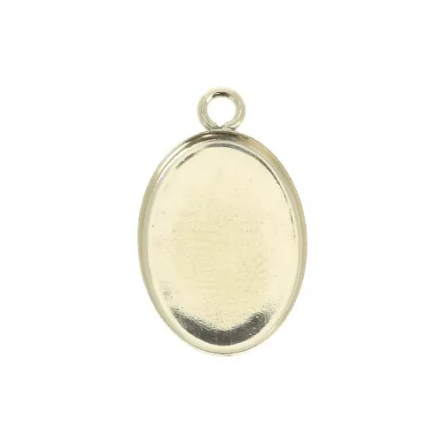Colgante ovalado para cabuchón fondo plano 14x10 mm - Gold Filled x1