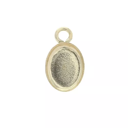 Colgante ovalado para cabuchón fondo plano 8x6 mm - Gold Filled x1