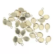 Colgante ovalado para cabuchón fondo plano 8x6 mm - Gold Filled x1