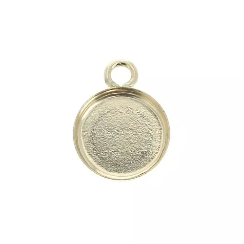 Colgante redondo para cabuchón fondo plano 8 mm - Gold Filled x1