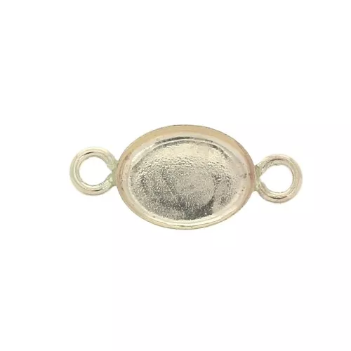 Entrepieza engaste ovalado para cabuchón fondo plano 8x6 mm - Gold Filled x1