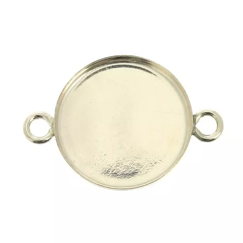 Entrepieza engaste redondo para cabuchón fondo plano 12 mm - Gold Filled x1