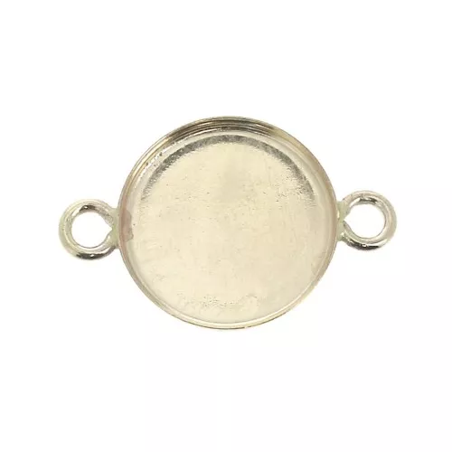 Entrepieza engaste redondo para cabuchón fondo plano 10 mm - Gold Filled x1