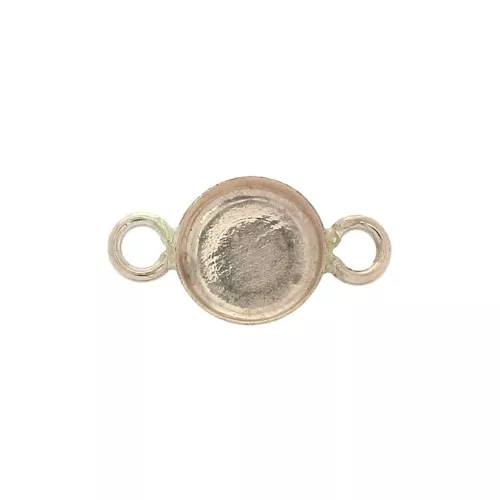 Entrepieza engaste redondo para cabuchón fondo plano 6 mm - Gold Filled x1