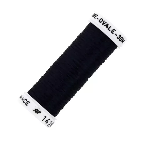 Hilo para bordar de seda ovalado para bordado tradicional Negro (4106)x30m