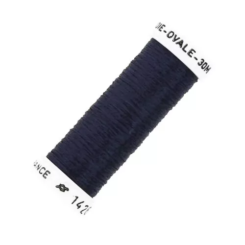 Hilo para bordar de seda ovalado para bordado tradicional Navy Blue (1426) x30m