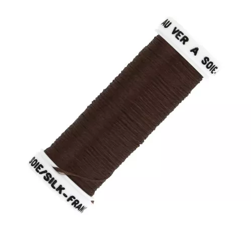 Hilo para bordar de seda ovalado para bordado tradicional Acajou (4123) x30m