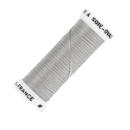 Hilo para bordar de seda ovalado para bordado tradicional Gris (3842) x30m