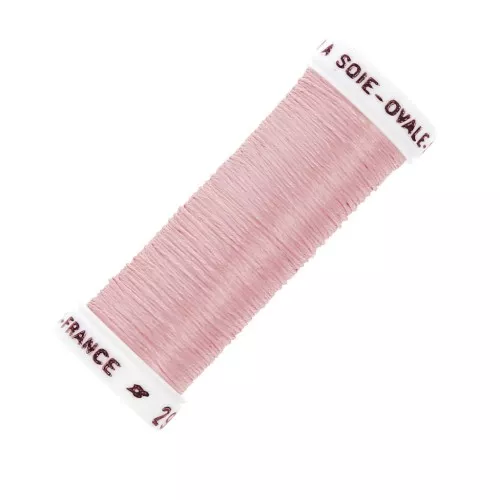Hilo para bordar de seda ovalado para bordado tradicional Rosa polvo (2941) x30m