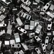 Miyuki Half Tila Beads 5x2.3x1.9mm HTL-55036 - Black Full Chrome x10g