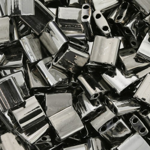 Miyuki Tila Beads 5x5x1.9 mm TL-55097 - Black Argentic Full x10g