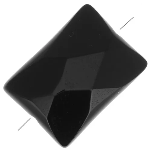 Cuenta Agate Negra rectángulo facetado 14x10 mm x1