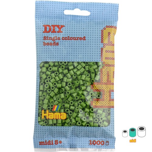 Cuentas Hama Beads MIDI 5 mm Verde Oliva (n°84) x1000