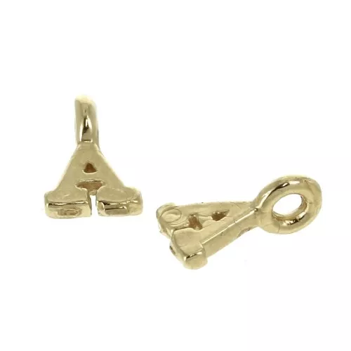 Dije letra alfabeto 8 mm con anilla cerrada - A - Chapado de Oro 3 micras x1