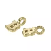 Dije letra alfabeto 8 mm con anilla cerrada B - Chapado de Oro 3 micras x1