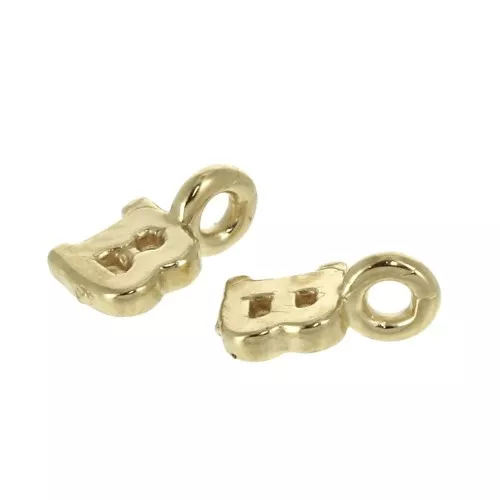 Dije letra alfabeto 8 mm con anilla cerrada B - Chapado de Oro 3 micras x1