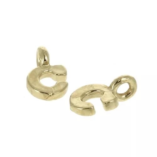 Dije letra alfabeto 8 mm con anilla cerrada C - Chapado de Oro 3 micras x1