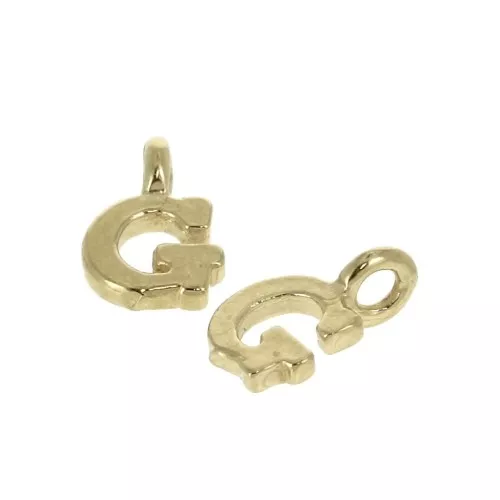 Dije letra alfabeto 8 mm con anilla cerrada - G - Chapado de Oro 3 micras x1
