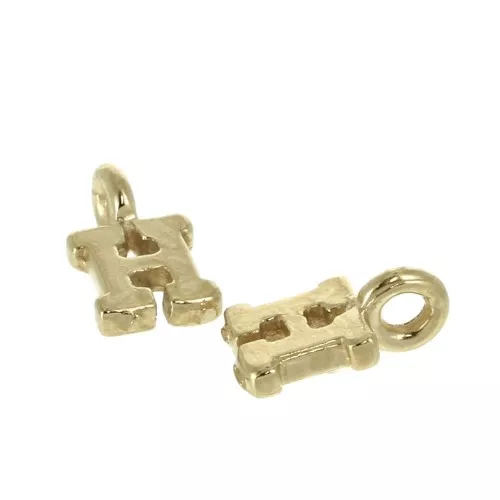 Dije letra alfabeto 8 mm con anilla cerrada - H - Chapado de Oro 3 micras x1