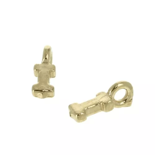 Dije letra alfabeto 8 mm con anilla cerrada - I - Chapado de Oro 3 micras x1