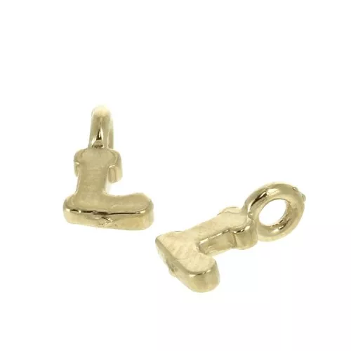 Dije letra alfabeto 8 mm con anilla cerrada - L - Chapado de Oro 3 micras x1