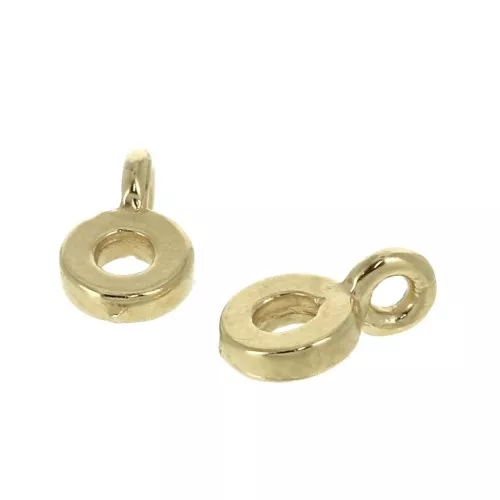 Dije letra alfabeto 8 mm con anilla cerrada - O - Chapado de Oro 3 micras x1
