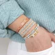 Dije letra alfabeto 8 mm con anilla cerrada - O - Chapado de Oro 3 micras x1