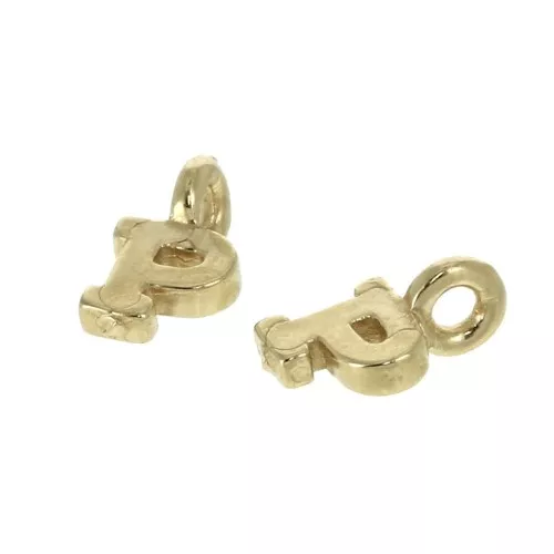 Dije letra alfabeto 8 mm con anilla cerrada - P - Chapado de Oro 3 micras x1