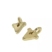 Dije letra alfabeto 8 mm con anilla cerrada - V - Chapado de Oro 3 micras x1