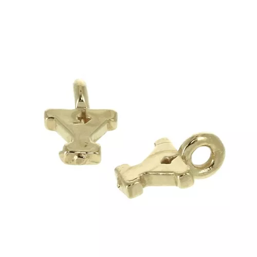 Dije letra alfabeto 8 mm con anilla cerrada - Y - Chapado de Oro 3 micras x1