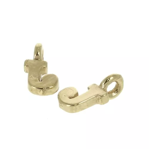 Dije letra alfabeto 8 mm con anilla cerrada - J - Chapado de Oro 3 micras x1
