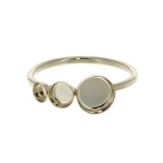 Anillo fino 3 engastes cabuchones 6 mm - 4 mm y 3 mm - Gold filled Talla 52 x1|raw }}